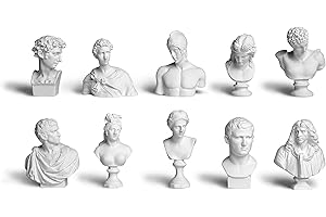 Garwor 10PCS/Set Mini Figures of Greek Mythology Statue Resin Sculpture World Famous Bust Figurine Home Office Art Décor, 2.7