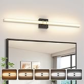 BrkNit Modern Black and Brass Vanity Light Bar 40 Inch, 30W 5CCT Dimmable Bathroom Light Fixtures LED Wall Lighting Fixture