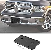 JWWY Front License Plate Frame Number Registration Tag Plate Holder Surround Bracket Fit for 2013-2018 Dodge RAM Exterior Accessories Black