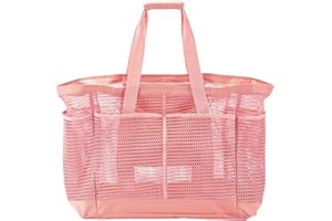 Bagelite 23'' 60L Extra Large Mesh Beach Bag, XL Beach Tote Bag with Zipper, Beach Bags Waterproof Sandproof for Pool