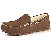 KIDMI Women's Genuine Suede Moccasin Slippers Fluffy Cozy House Shoes with Soft Sole Indoor/Outdoor