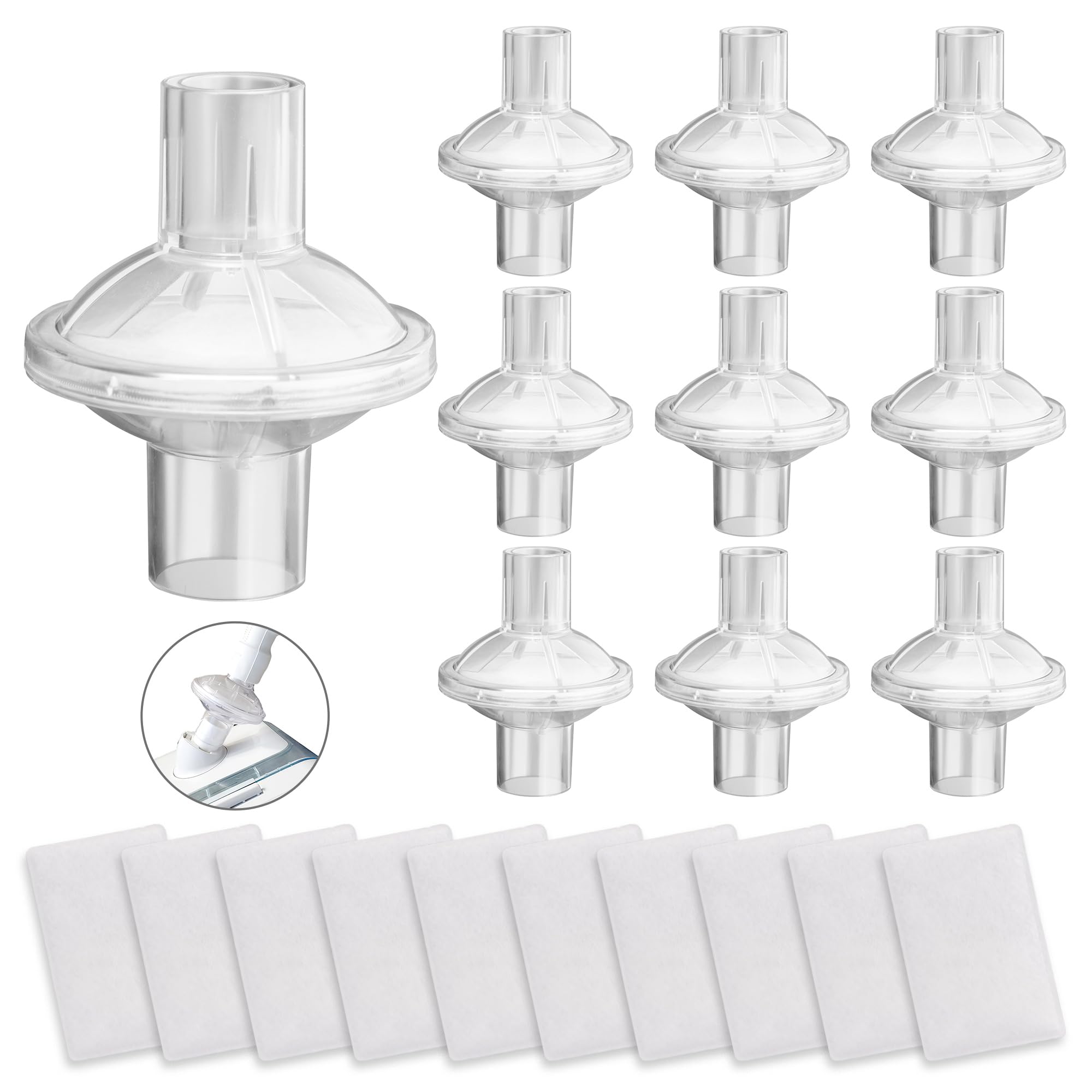 Photo 1 of 20 Pack CPAP Filters, Universal Inline Filter Compatible with Resmed and Any Machine Size 22mm and 25mm Cpap Tube, Disposable Remsed CPAP Air Filters for ResMed AirSense 10, AirCurve 10, Resmed S9