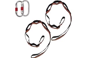 aum active Set of 2 Carabiners & 2 Daisy Chains - Accessories for Easy Installation & Extending The Length of Aerial Silks Fabric, Aerial Yoga Hammock, Antigravity Inversion Pilates, Sensory Swing