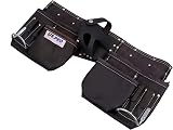 AB Tools Double Leather Tool Belt Roll Pouch Holder 11 Pockets Adjustable Buckle view 4