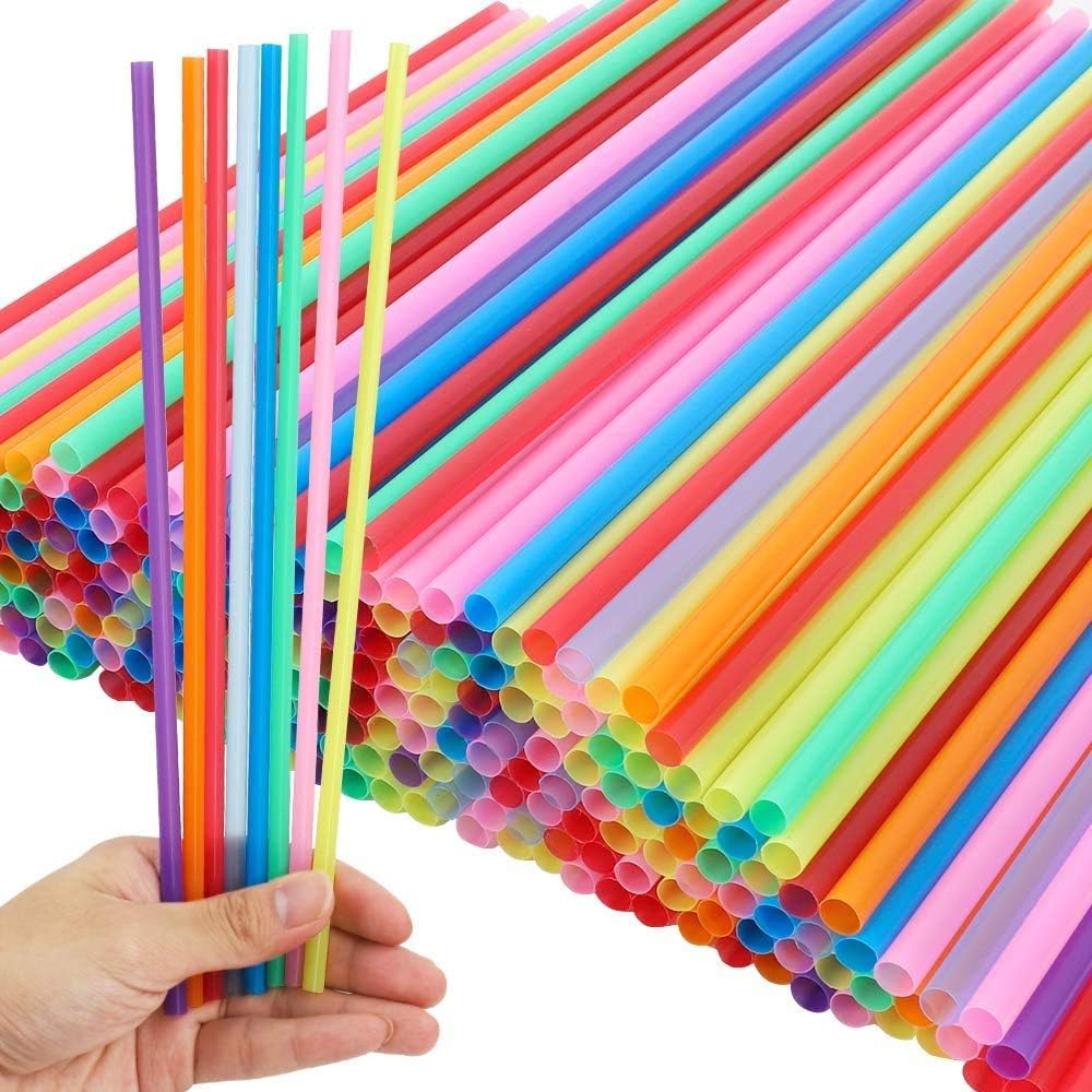 Tomnk 500PCS 10.3 Inch Disposable Color Drinking Straws Plastic Straws: Kitchen & Dining