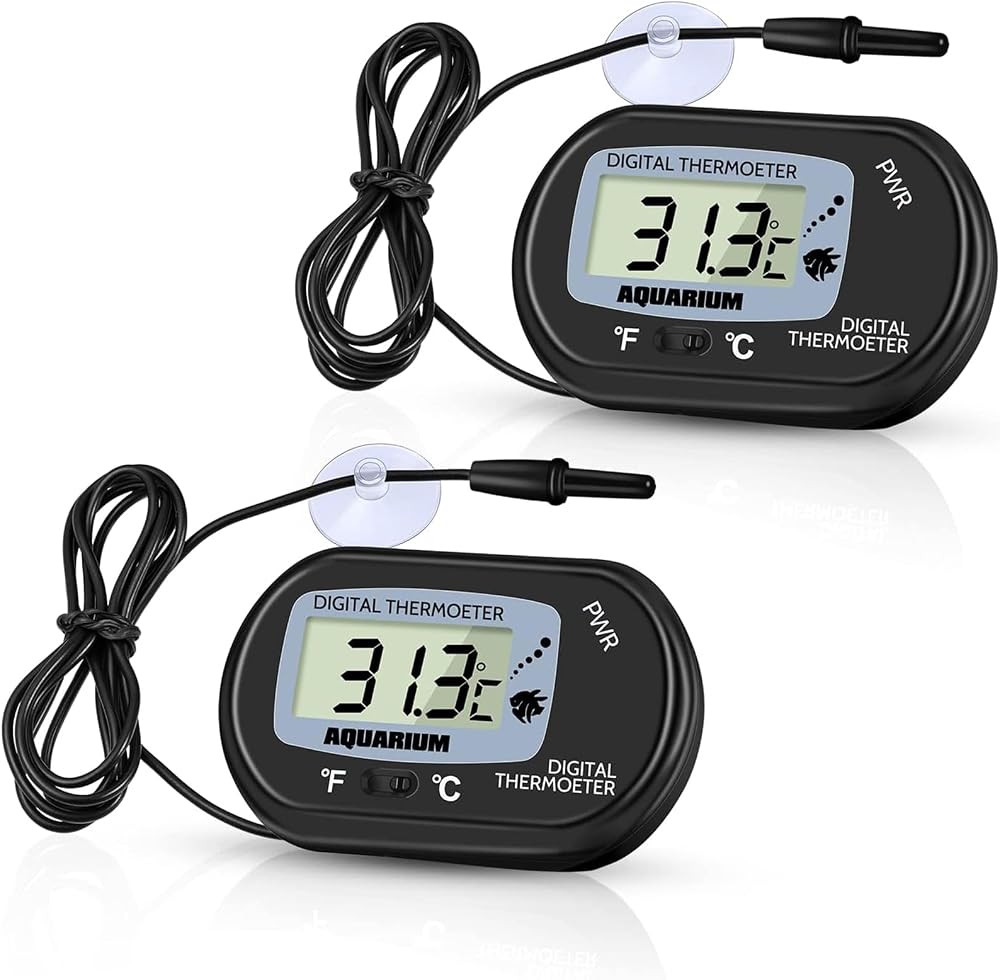 Zacro Pack of 2 LCD Digital Aquarium Thermometer Fish Tank Water Temperature