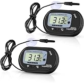 Zacro 2 Pack Digital Aquarium Thermometer, Fish Tank Thermometer, Water Thermometer with Large LCD Display,Reptile Thermometer for Fish Tank Water Terrarium