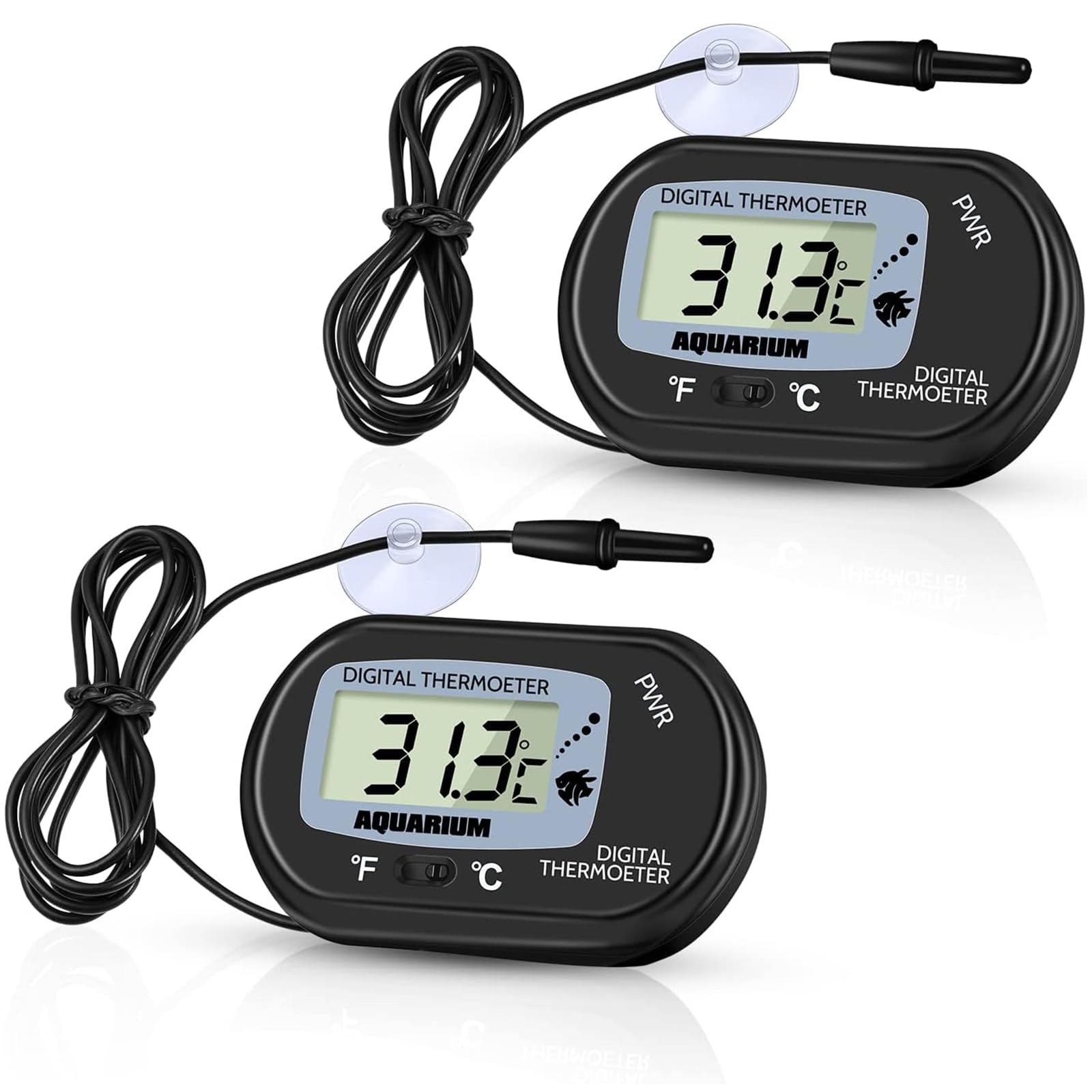 Zacro Pack of 2 LCD Digital Aquarium Thermometer Fish Tank Water Terrarium Temperature