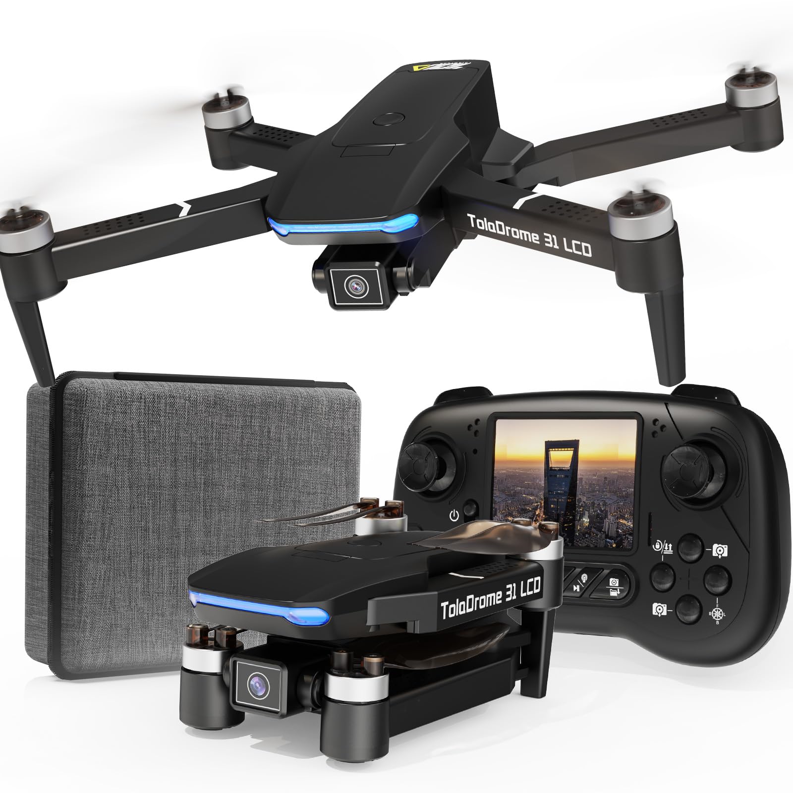 Photo 1 of **UNTESTED**
Toladrone TD31LCD RC Drone with LCD Screen, Foldable Drone for Beginners Digital Image Real-time Transmission, Fine Tuning Function Brushless Motor Drones for Adults