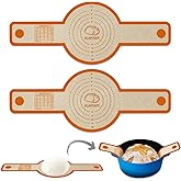 PLAPITATE Silicone Bread Sling for Dutch Oven Liner, Non Stick 2 PCS, Easy Clean Reusable Silicone Baking Mat with Long Handles, Easy to Transfer Sourdough Bread, Orange