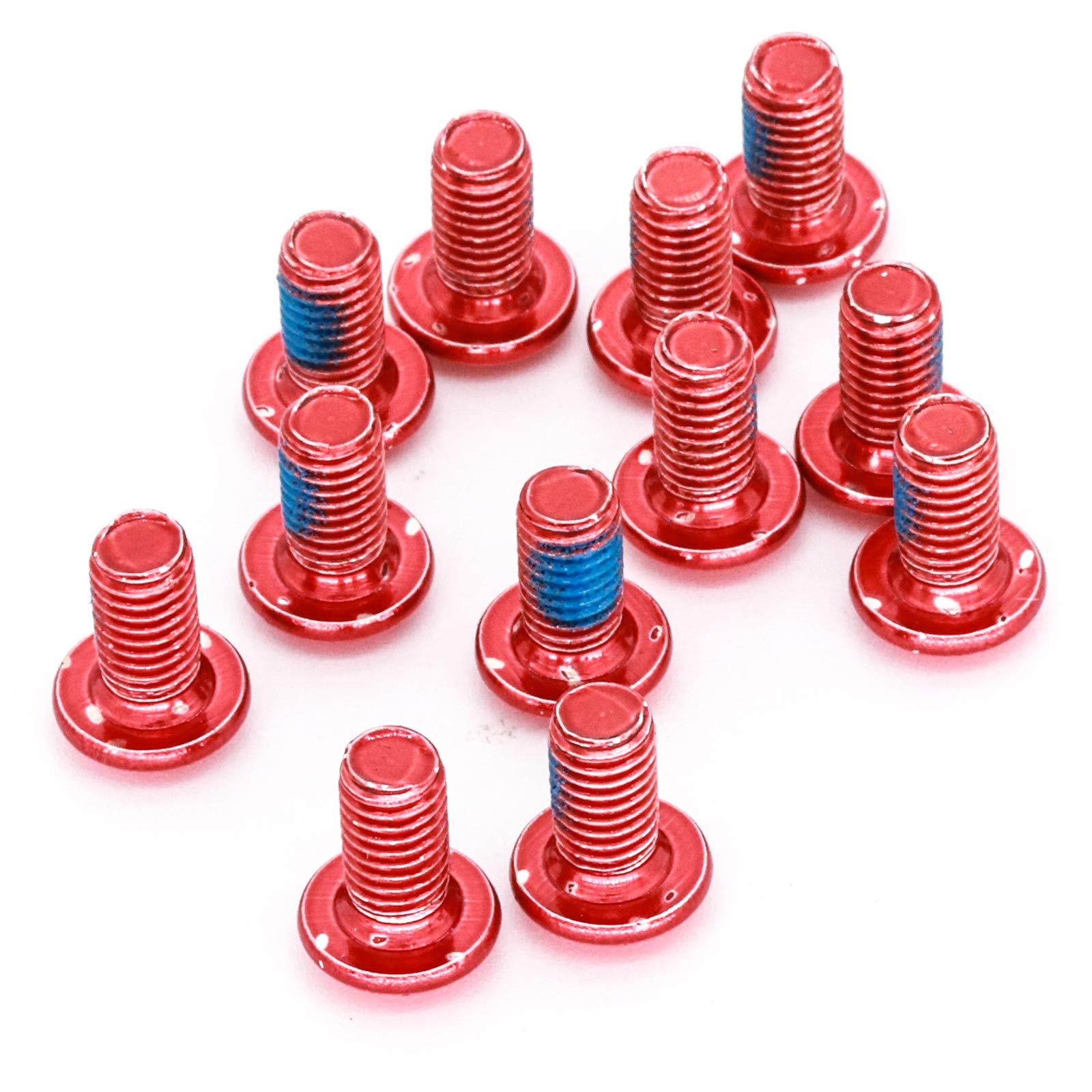 12Pcs Bicycle Brake Rotor Bolts M5x10mm T25 Torx Titanium Cycling Ultralight Screw for Road Bike,Mountain Bike (Red)
