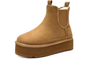 Bacia Platform Boots for Women Lightweight Suede Snow Boots Fur Interior Non-slip Outdoor Winter Boots Ankle Platform Mini Boots