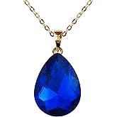 Navachi 18k Gold Plated Water Drop Pear-Shaped Zircon Pendant Necklace 16"+2"