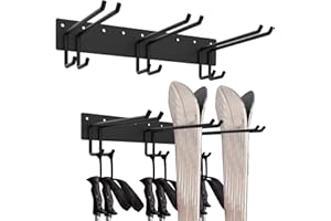 Qualward Garage Organization, Tool Organizer,Garage Wall Storage Rack, 6 Holds, Ski Wall Mounted, Heavy Duty Home and Garage Storage Hanger (2 Pack)