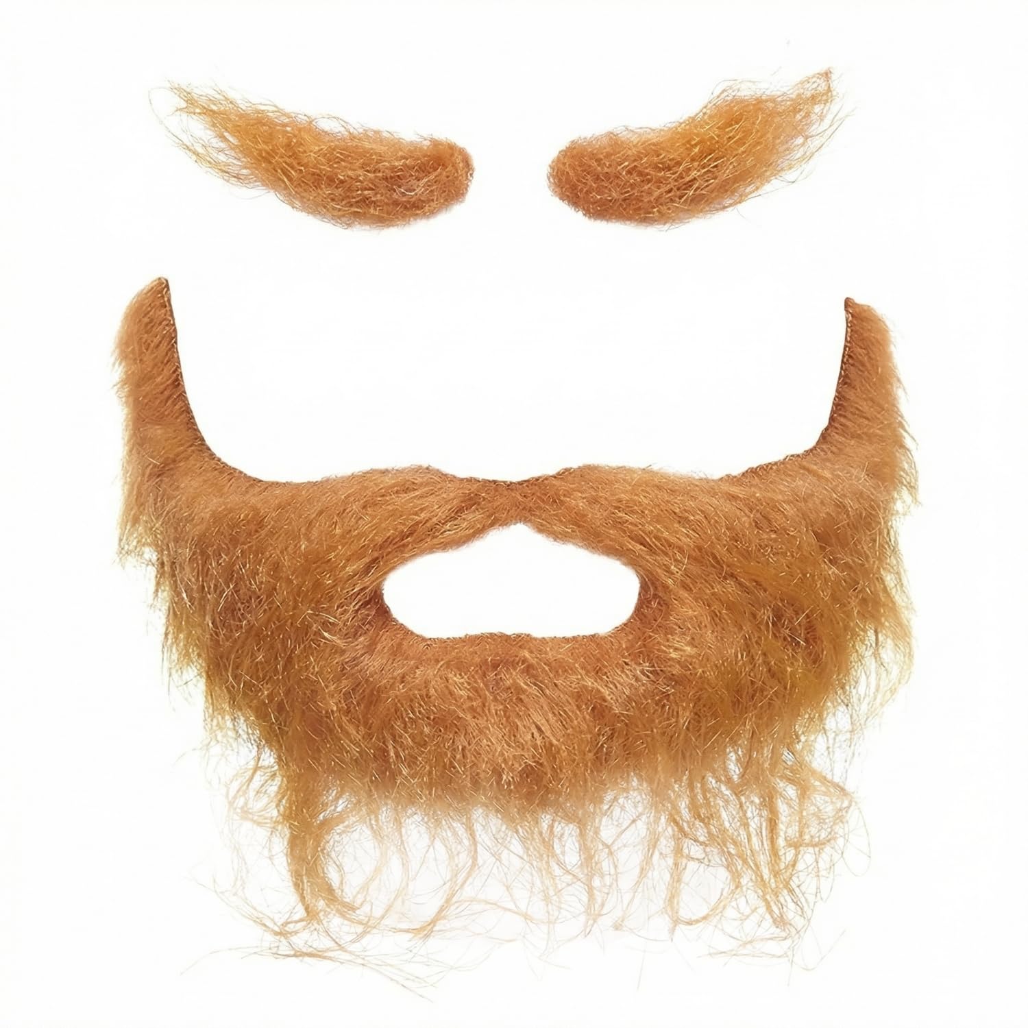 Mustaches Self Adhesive, Novelty, Small, Realistic Traper Fake Beard, Fake Mustache and Fake Eyebrows, Ginger Color