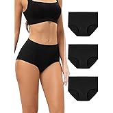 INNERSY Period Underwear for Women Heavy Flow High Waist Cotton Leak Proof Menstrual Panties 3-Pack