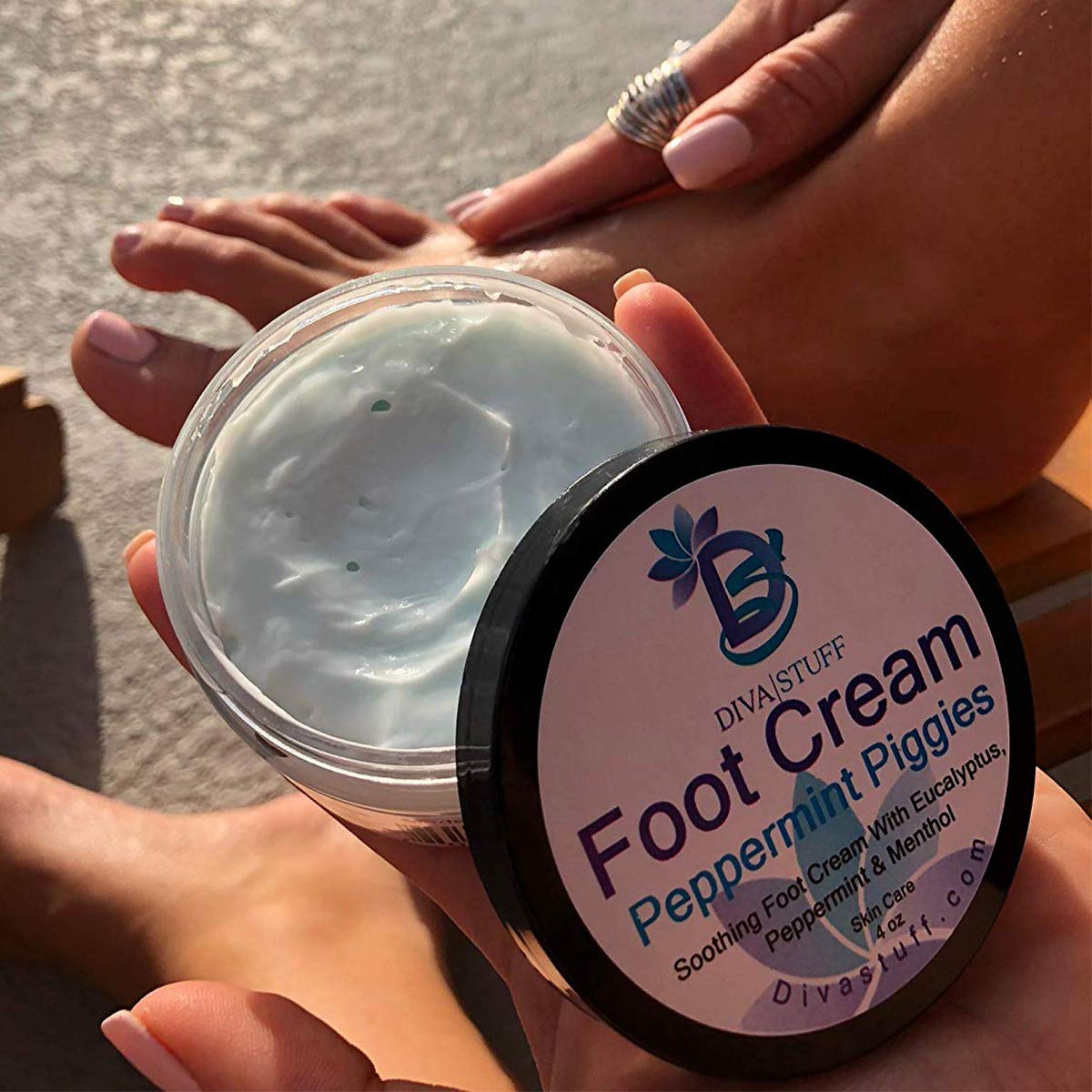 Peppermint Piggies Soothing Foot Cream w/Eucalyptus, Peppermint & Menthol, by Diva Stuff : Beauty