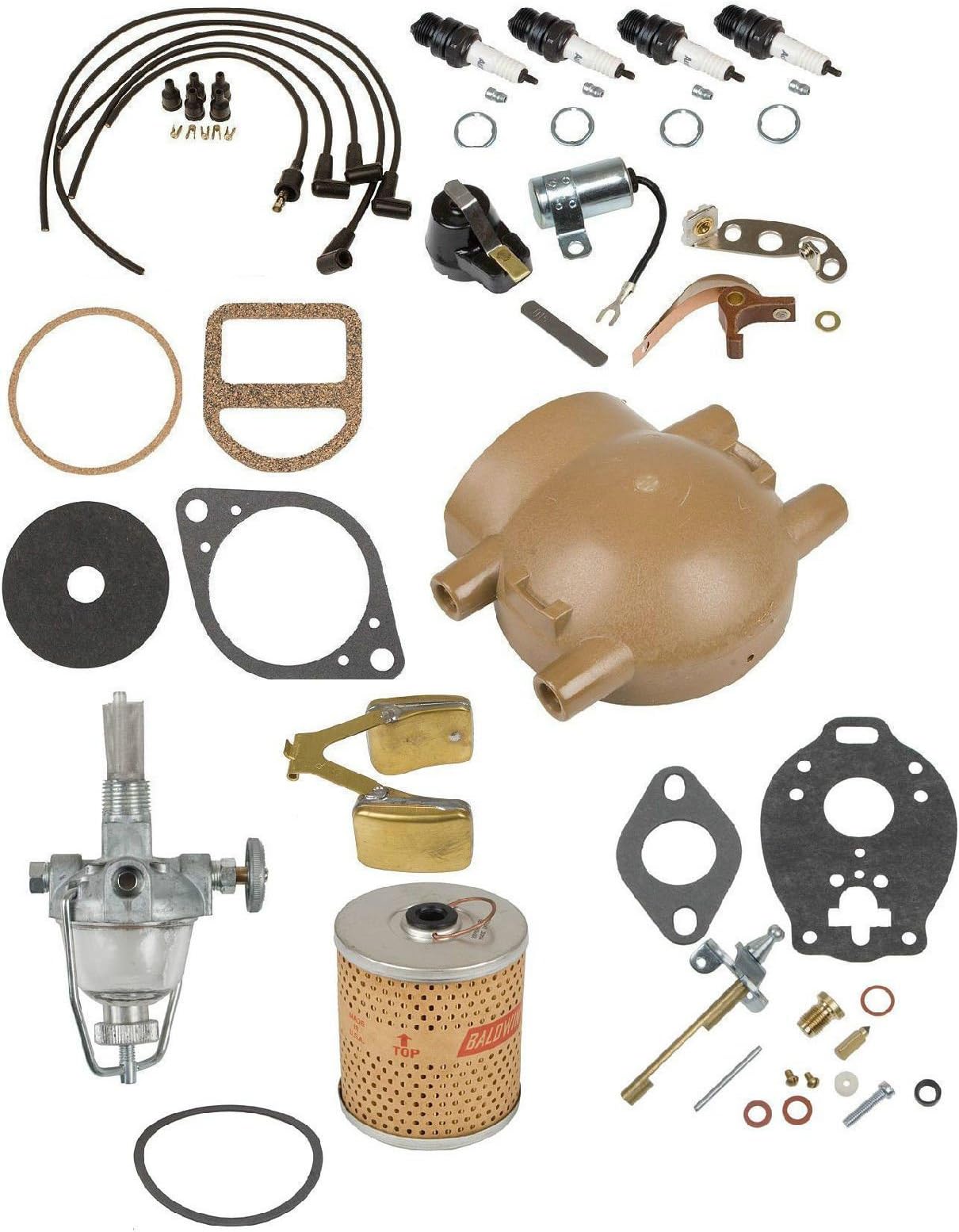 Comprehensive Maintenance & Tune Up Kit w/ Carb Float Ford 9N 2N 8N Front Mount