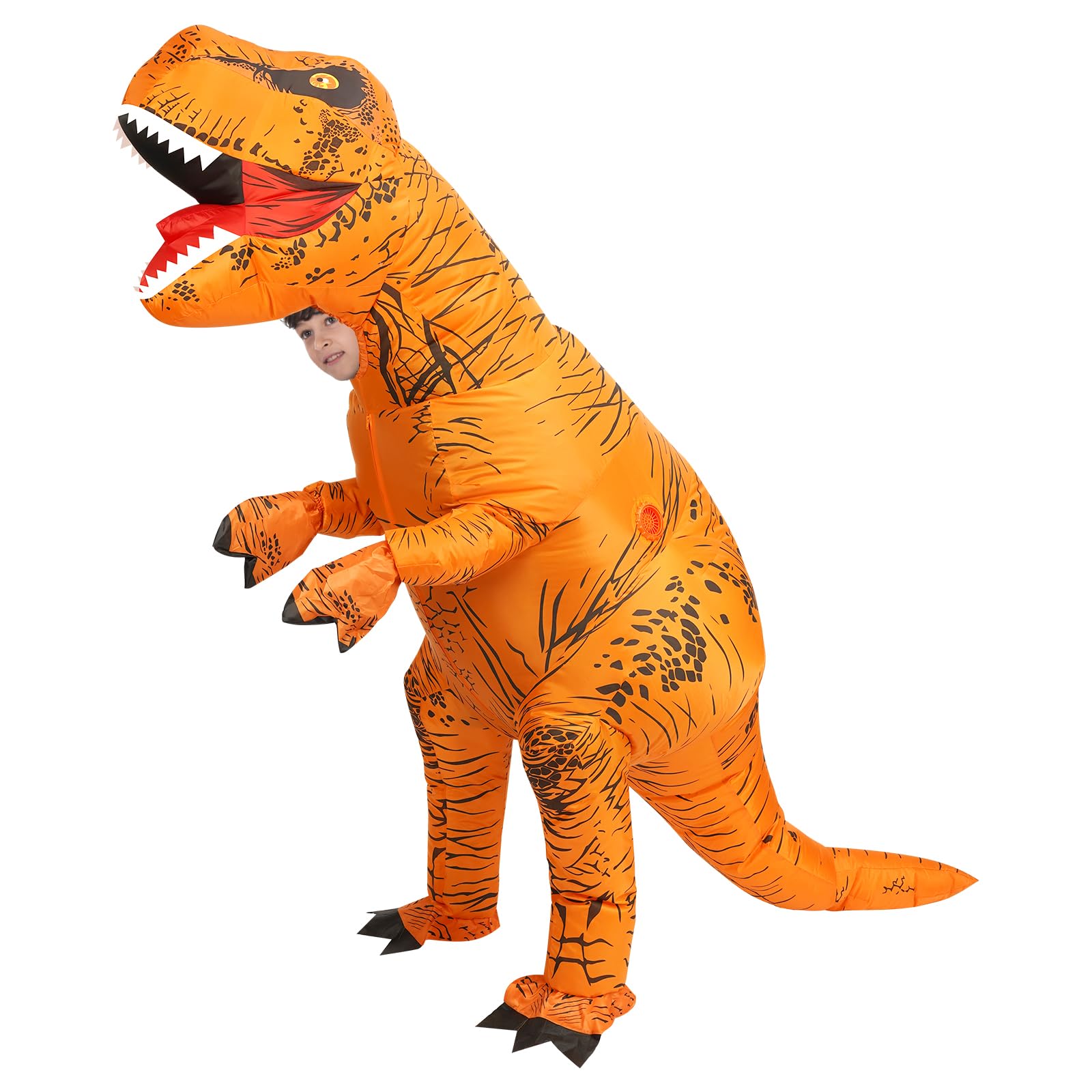Photo 1 of viwzon Inflatable T-Rex Costume, Kids Dinosaur Blow Up Suit for Halloween Cosplay Themed Parties, Dino Costume, Brown