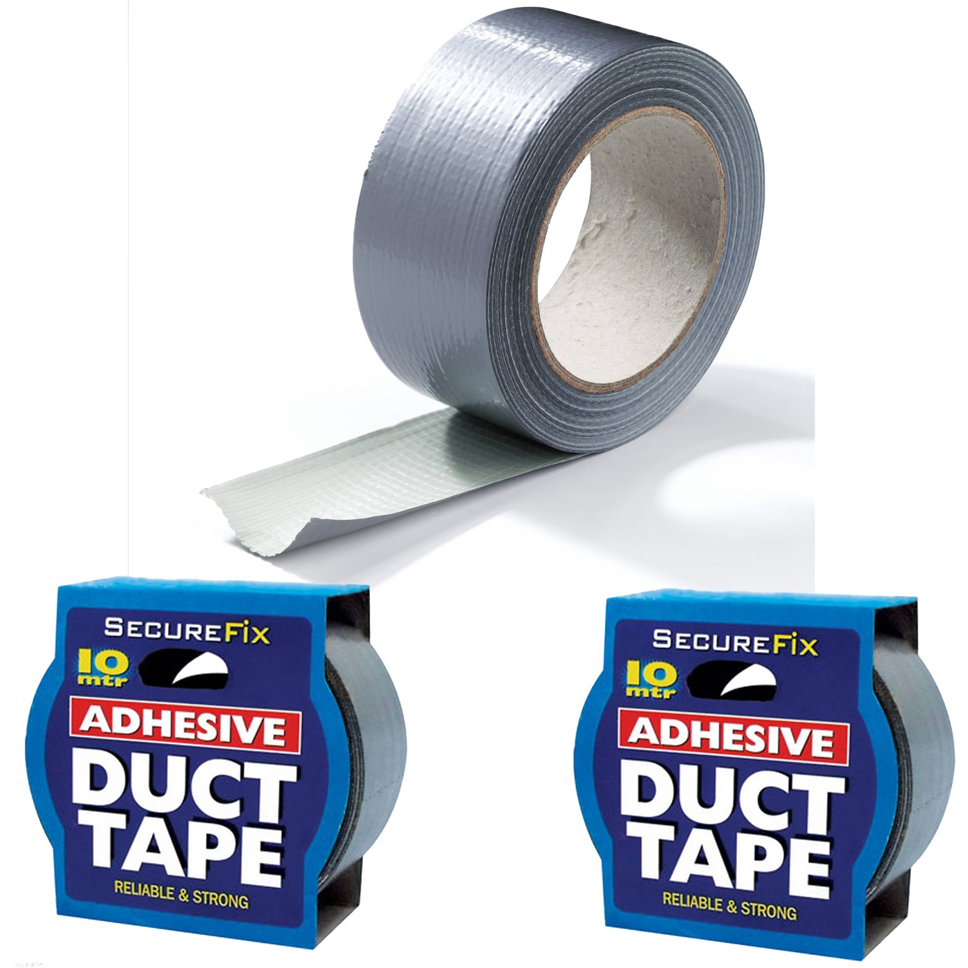MEGA VALUE MULTIPACK 3 x 10m Secure Fix Duct Tape Silver Grey DIY Reliable Strong Waterproof Adhesive Tape TOTAL 30M