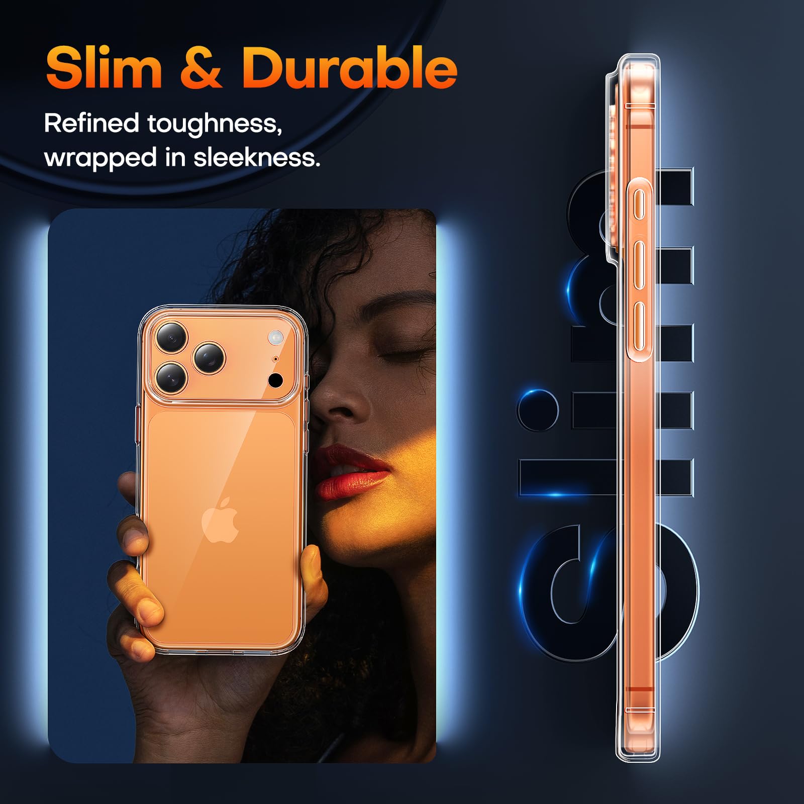 TAURI for iPhone 17 Pro Case, [Full Camera Protection] with HD Screen Protector, Not-Yellowing Military-Grade Protection Shockproof Slim Phone Case for iPhone 17 Pro 6.3 inch, Clear