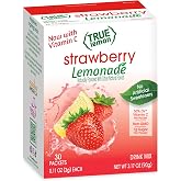 True Lemon Strawberry Lemonade Powdered Drink Mix Packets, 30 ct | Non-GMO, gluten free, low calorie water enhancer, no artificial sweeteners, 50% Daily Vitamin C