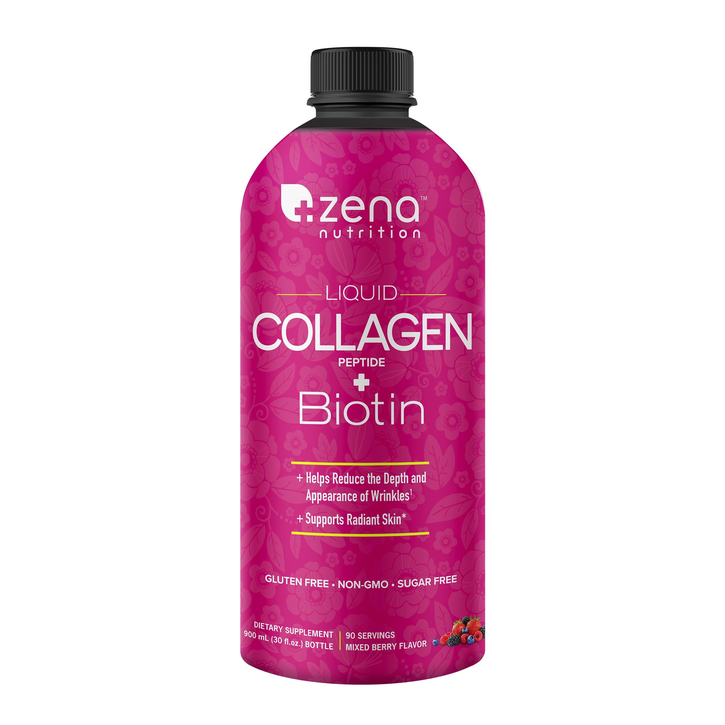 Mua Zena Liquid Collagen for Women & Men, Collagen Peptides + Biotin 5000mcg, Verisol Collagen
