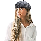 Lopsity Women Denim Beret French Hat Flat Cap Sun Hat Casual Beanie Cap Casual Wear