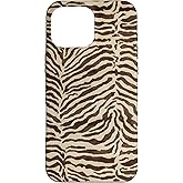 Aesthetic Vintage Zebra Brown Chocolate Pattern Case for iPhone 16 Pro Max