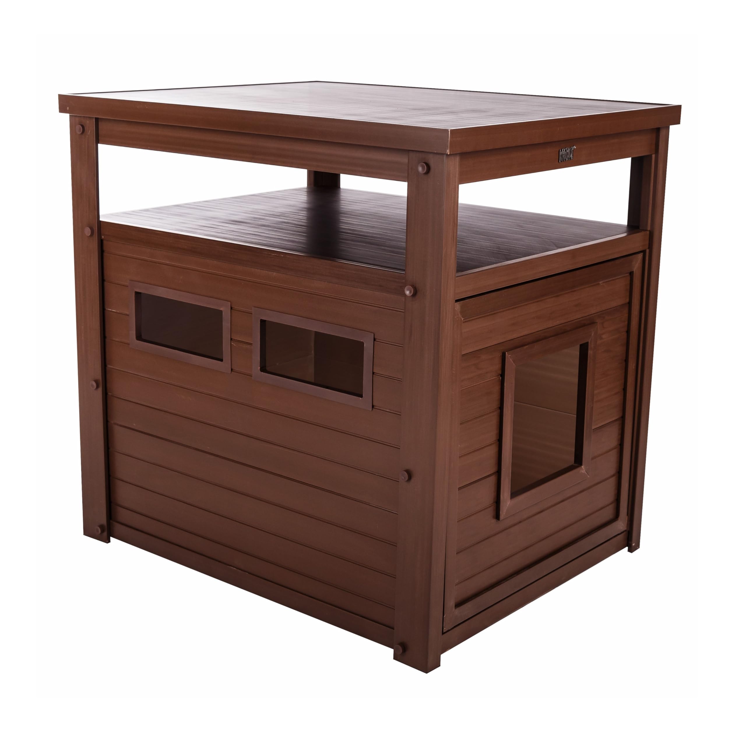 New Age Pet ecoFLEX Jumbo Litter Loo, Litter Box Cover/End Table for Cat Owners in Russet