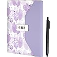 CAGIE Floral Diary with Lock for Women, Teen Girls Journal with Lock, Hardcover Refillable Women Journal with Pen, 6.3 x 8.5 Inch