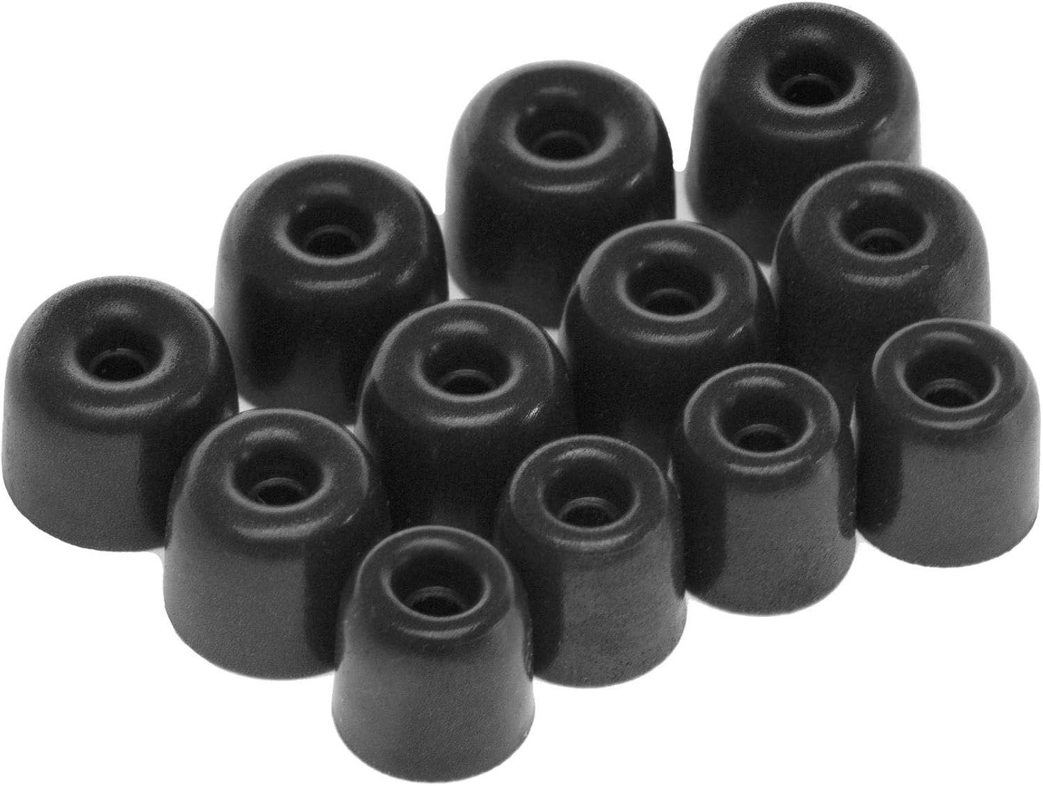Okuli Set of 12 Memory Foam EarBuds Ear Tips For Earphones (Small, Medium, Large) - 3.5mm, Black, 3.5 - 4.0mm - Image 3