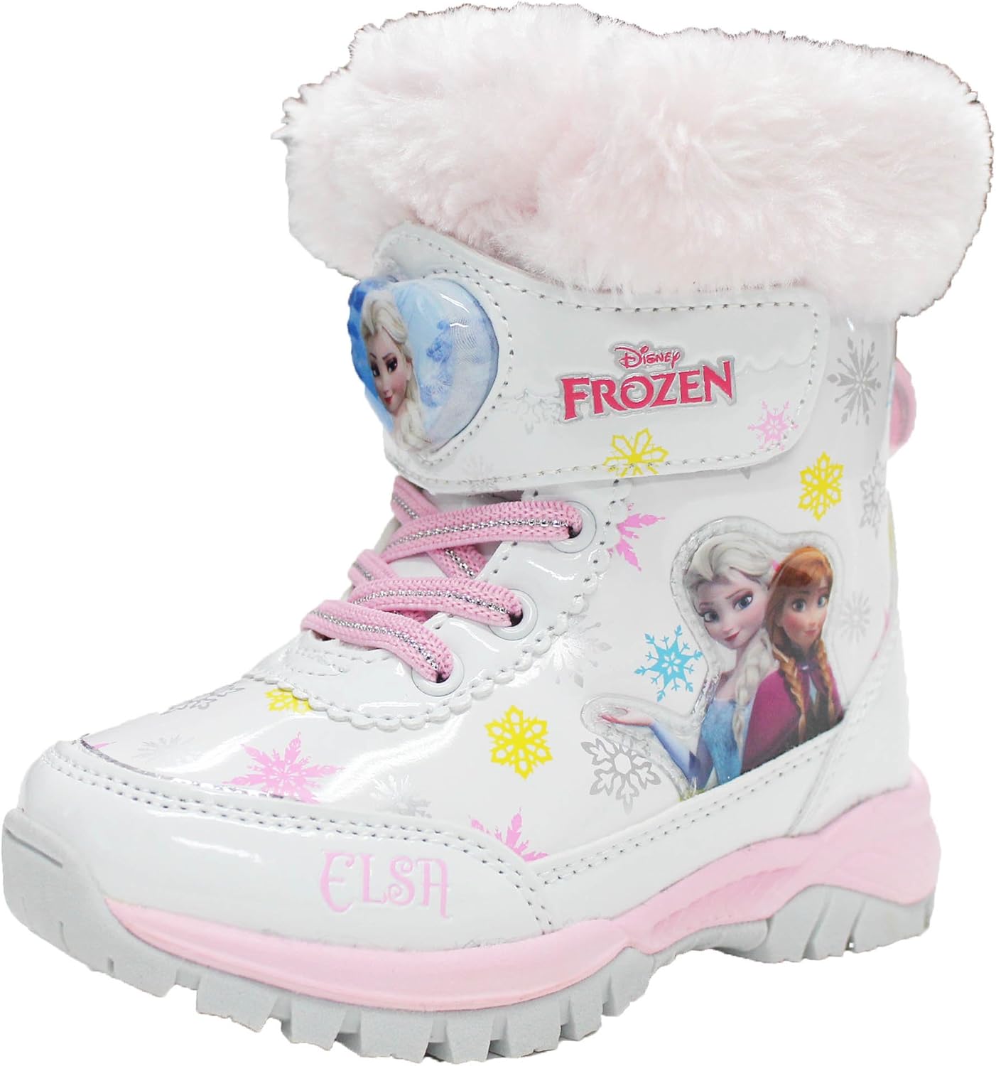 Disney Frozen Elsa Anna White Snow Winter Fur Boots Cindy