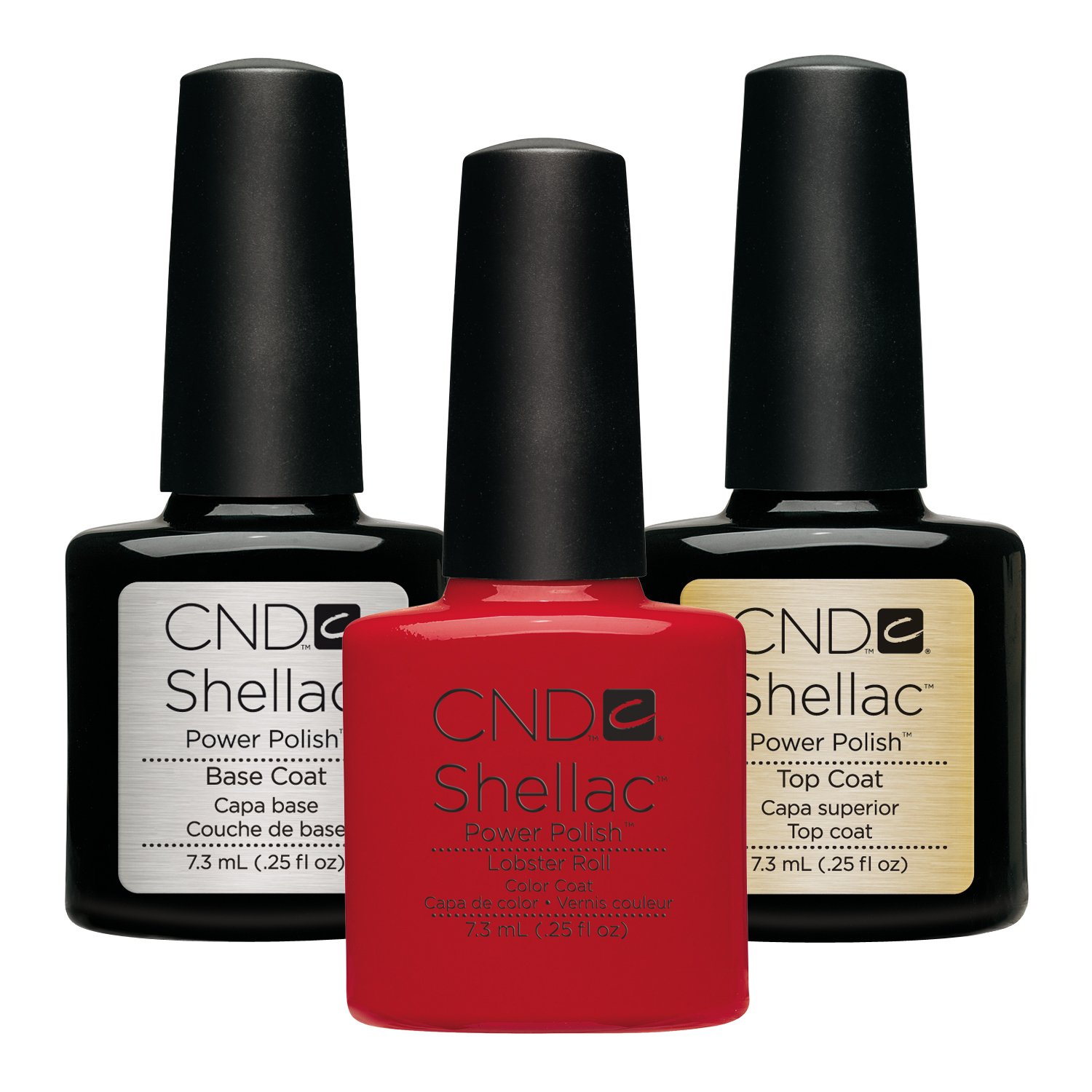 CND Original Shellac Lobster Roll Plus Base Coat Plus Top Coat 7.3 ml 1er Set 1 x 22 ml