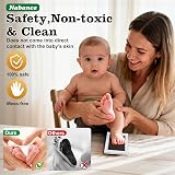 Nabance Baby Handprint Footprint Kit Safe Non-Toxic 6 Pads 12 Cards Black view 2