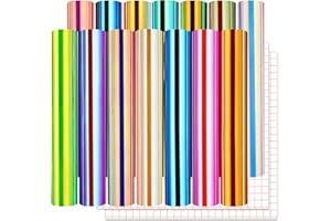 Lya Vinyl 16 Pack Holographic Vinyl Set for Cutting Machine - 12" x 12" Permanent Holographic Vinyl Sheets for Decor Sticker, Party Decoration, Car Decal