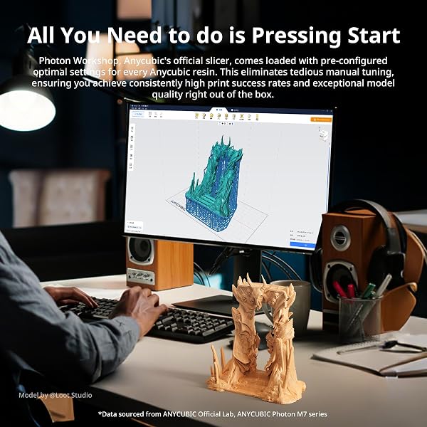 ANYCUBIC 2ND GEN RESIN TECHNOLOGY ABS-LIKE RESIN 2.0, 3D PRINTER RESIN WITH HIGH TOUGHNESS, MORE PRECISE DETAILS, LOW ODOR, WIDE COMPATIBILITY FOR ALL LCD RESIN 3D PRINTERS (CLEAR BLUE, 1KG)