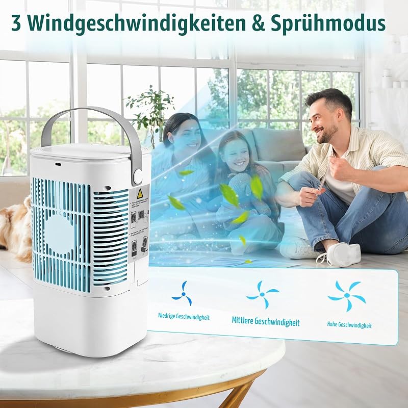 Mobile Ventilator mit 900ml Wassertank 2/4 h Timer — Foto 3 von 8