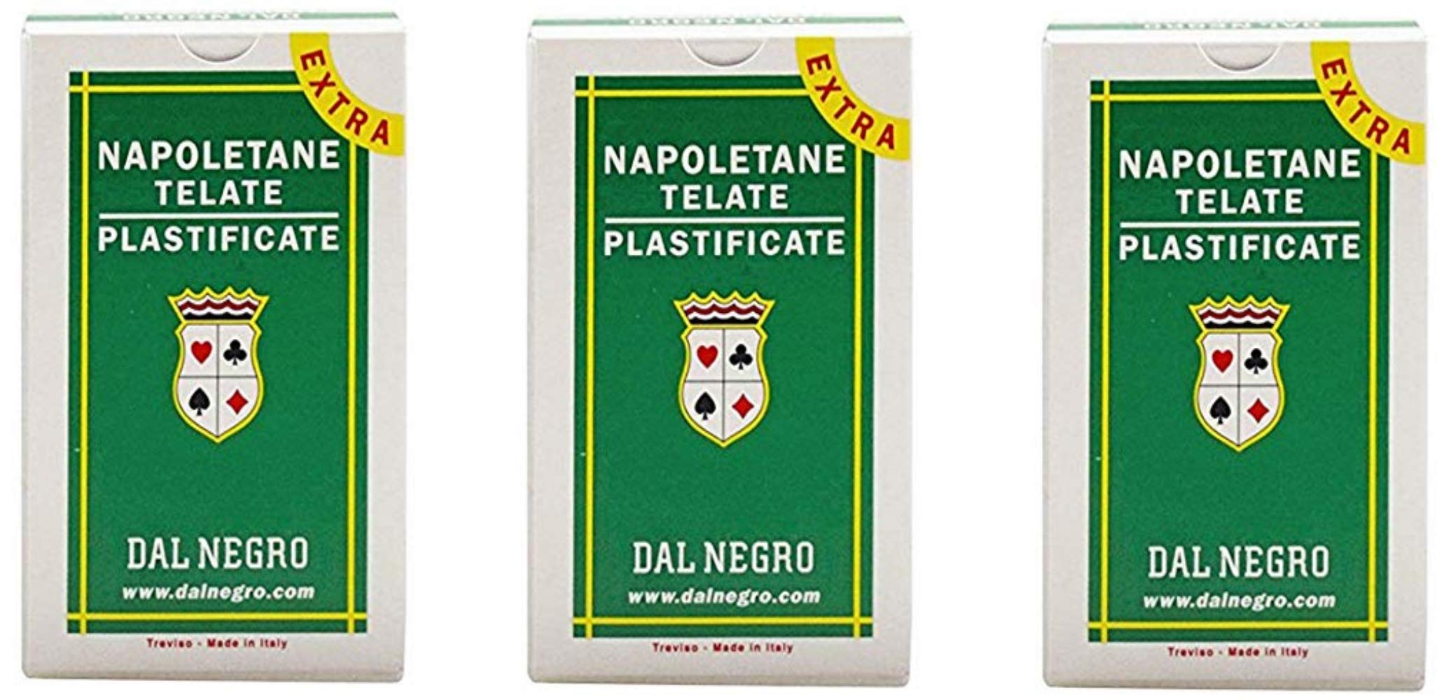 Dal Negro Napoletane Playing Cards Green Case - Deck of 40 Cards, Pack of 3