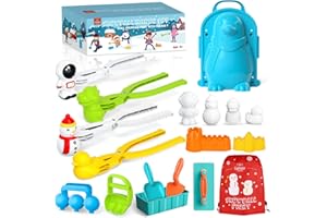 Lehoo Castle Snow Toys Snowball Maker, 14 PCS Snow Mold for Kids with Penguin & Snow Brick Maker, Duck Dinosaur Snowman Snowb