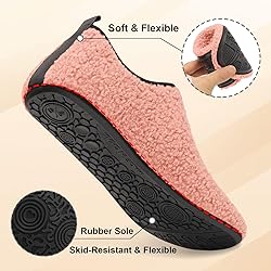 QFH House Slippers for Women Men Cozy Sock Shoes
