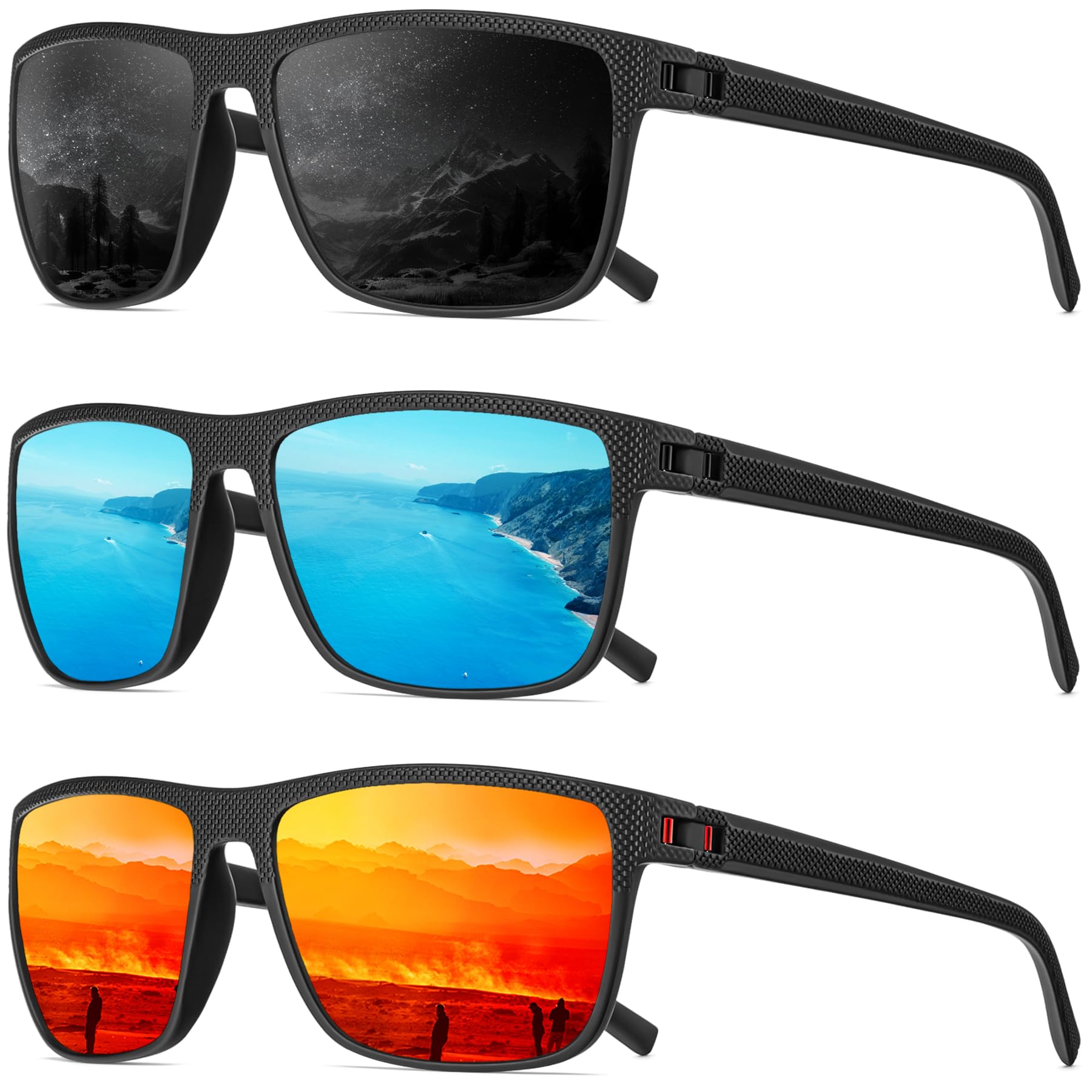 Photo 1 of QALLY Polarized Sunglasses Men, Mens Sunglasses Polarized UV protection Lightweight Sun Glasses for Driving Fishing Golf