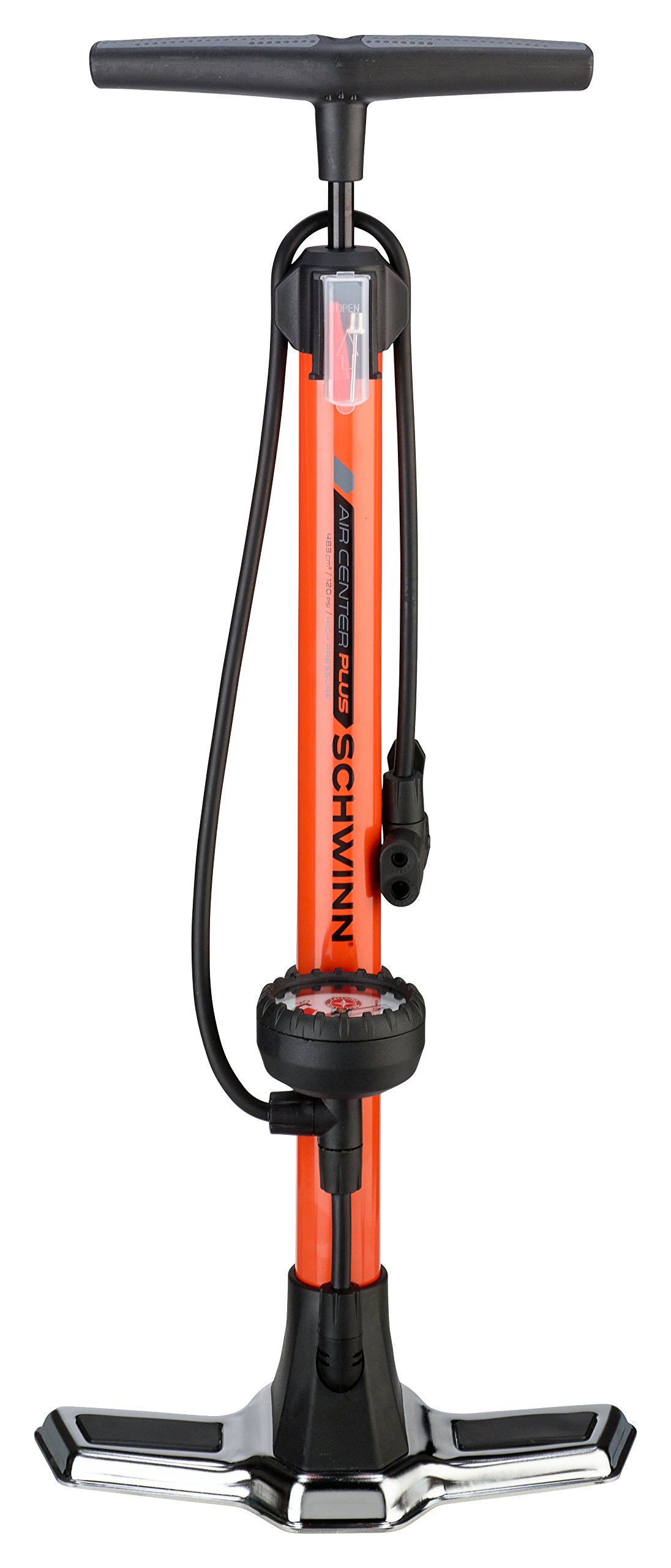 Manual Tyre Pump Bicycle Floor Gauge Bike Inflator Trailer Air Car Tire