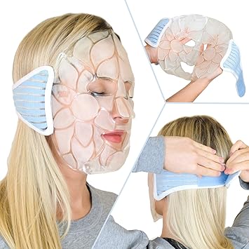 Amazon Com Face Ice Pack Reusable Gel Face Masks For Cooling Migraine Relief Sinus Pain Depuffing Eyes And Cold Headache Relief Facial Mask Covers Full Face By Magic Gel Beauty
