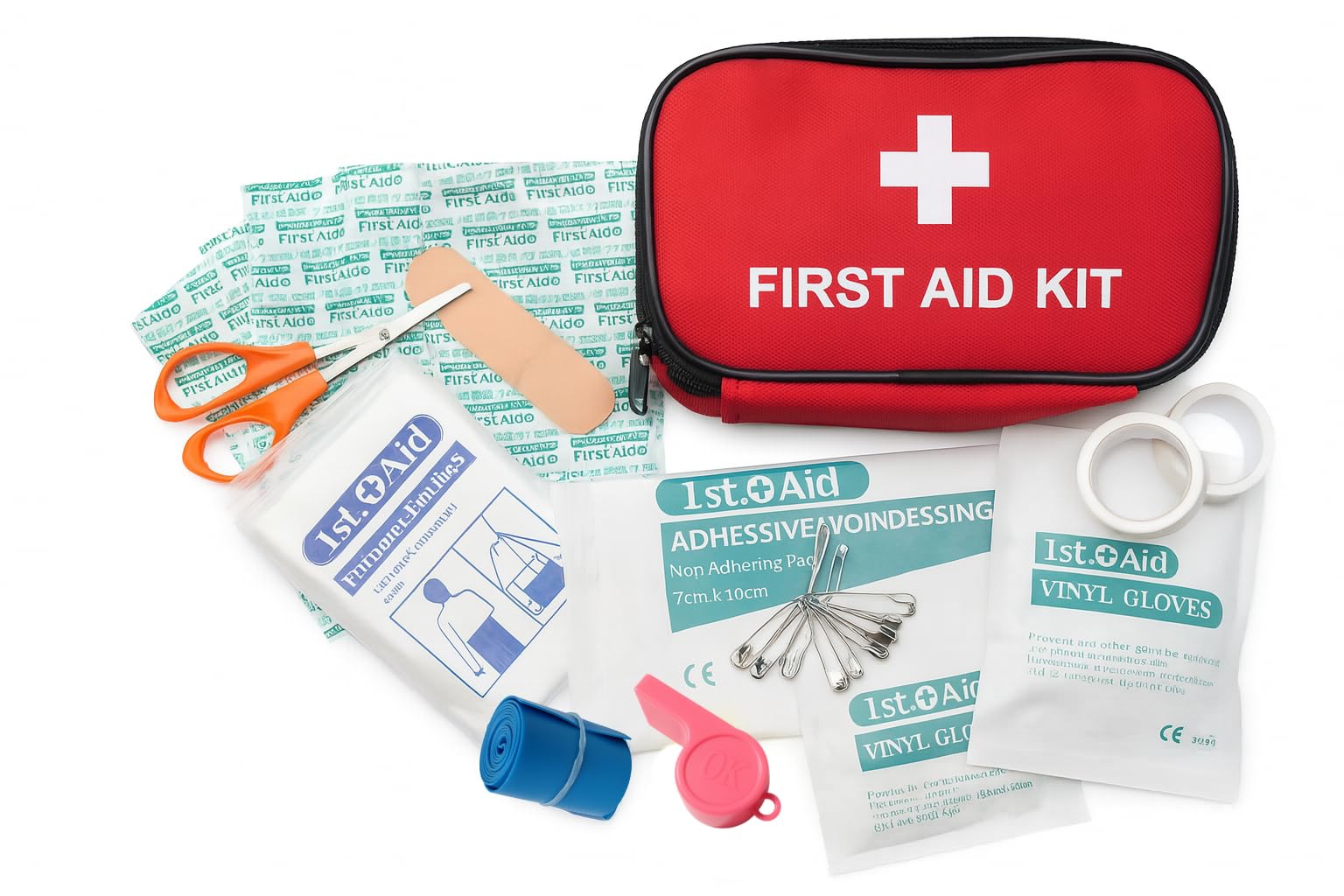 ADS Medicare Travel First Aid Kit, Compact & Portable Emergency Medical Bag for Home, Car, Travel, Work, Hiking & Camping – Includes 30 Essential Items