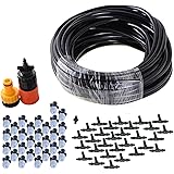 theBlueStone DIY 50FT 30 Nozzles Misting System Kit For Outdoor Swimming Pool Cooling Garden Greenhouse Irrigation Reptile Mosquito Prevent - 50FT with 30PCS Plastic Mist Nozzle Misting System