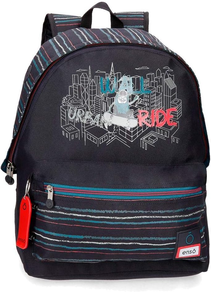 Enso Wall Ride Laptop Backpack Adaptable to trolley Black 32x44x17 cms Polyester 15,6" 22.78L