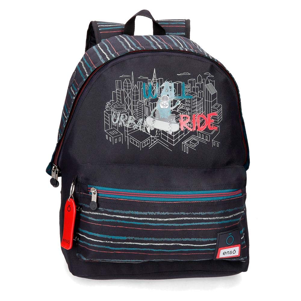 Enso Wall Ride Laptop Backpack Adaptable to trolley Black 32x44x17 cms Polyester 15,6" 22.78L