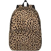 Duduho Leopard Animal Texture Print Backpack 15.7 Inch Laptop Backpack Travel Hiking Daypack Multipurpose Bookbag For Men Women