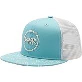 BASSDASH Flat Brim Trucker Cap Adjustable Snapback Hat Mesh Back for Men Women
